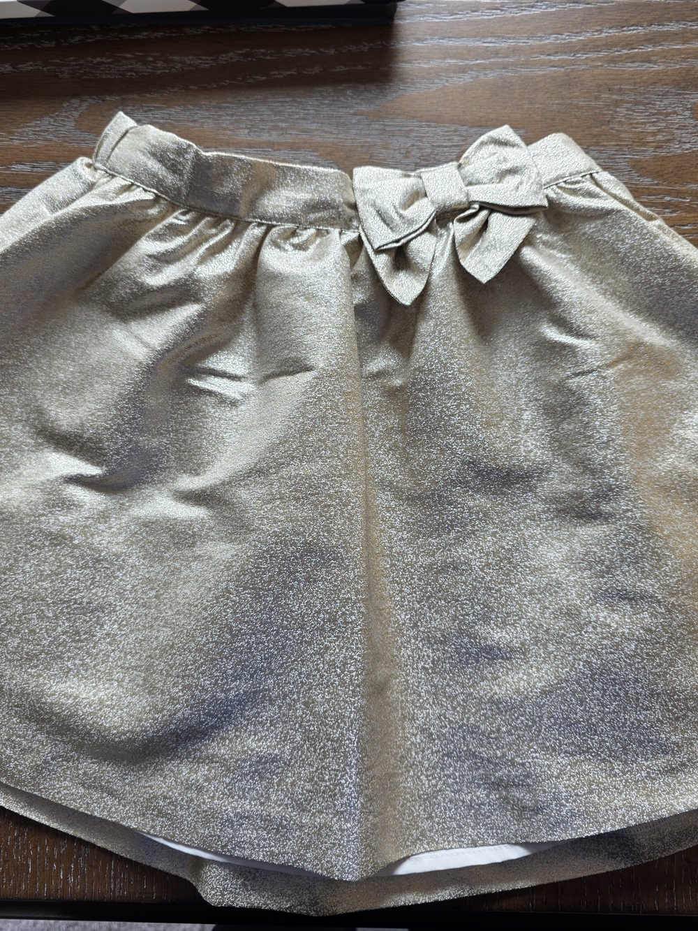 Shimmery Gold Bow Accent Skirt